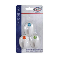 Accesorio Percha Oval Blanca Con Pin X3