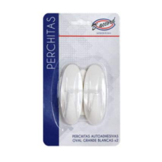 Accesorio Percha Oval Blanca Grande X2