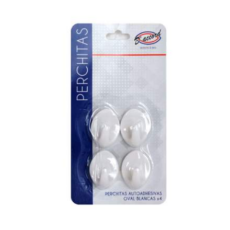 Accesorio Percha Oval Blanca X4
