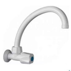 Canilla Pared 1 Agua Blanco Curva Pvc