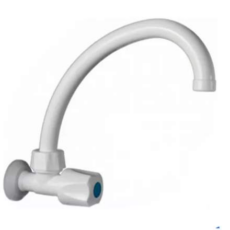 Canilla Pared 1 Agua Blanco Curva Pvc