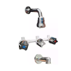 Grifería Ducha Con Transferencia Embutir Pvc Cromo