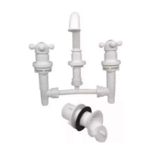 Griferia Lavatorio Pvc Pico Alto Blanco