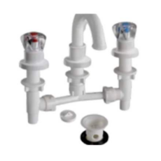 Grifería Lavatorio Pvc Pico Alto Cromo