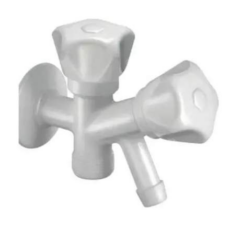 Canilla Lavarropas Blanco Pvc