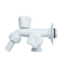Canilla Lavarropas Blanco Pvc Vikua