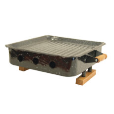 Brasero De Mesa C/ Mangos Y Patas De Madera Barnizado