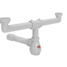 Sifon Doble Plastico Blanco Premium