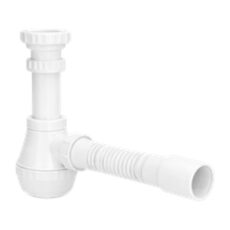 Sifon Simple Plastico Blanco Premium