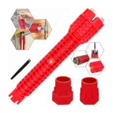 Llave Lavatorio Cromo Pvc Roja - CFN Sanitarios