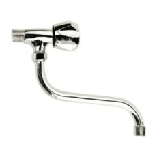 Canilla Pared 1 Agua Cromo Bajo Recta Pvc - CFN Sanitarios