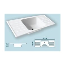 Pileta Fibra C/Mesada Doble (110X48) - CFN Sanitarios